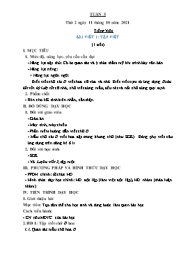 Kế hoạch bài dạy Lớp 2 - Tuần 5 - Năm học 2021-2022 - Trần Thị Trà Giang