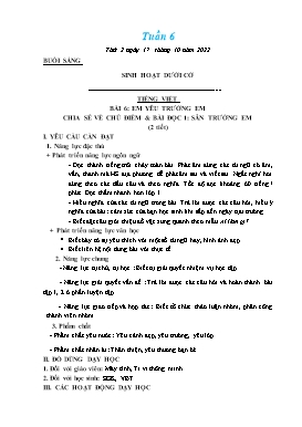 Kế hoạch bài dạy Lớp 2 - Tuần 6 - Năm học 2022-2023 - Đoàn Thị Kiều Hưng