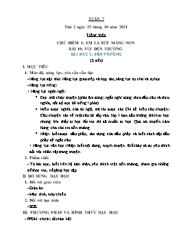 Kế hoạch bài dạy Lớp 2 - Tuần 7 - Năm học 2021-2022 - Trần Thị Trà Giang