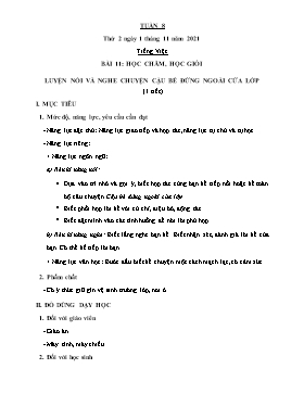 Kế hoạch bài dạy Lớp 2 - Tuần 8 - Năm học 2021-2022 - Trần Thị Trà Giang