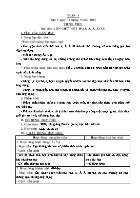 Kế hoạch bài dạy Lớp 3 - Tuần 1 - Năm học 2022-2023 - Hồ Thị Anh Đào