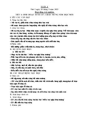 Kế hoạch bài dạy Lớp 3 - Tuần 1 - Năm học 2023-2024 - Hồ Thị Anh Đào