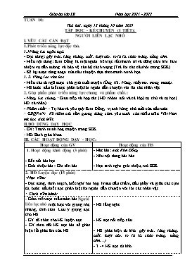 Kế hoạch bài dạy Lớp 3 - Tuần 10 - Năm học 2021-2022 - Đào Thị Hiền
