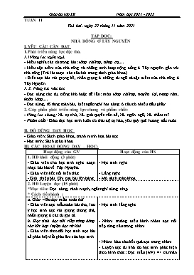 Kế hoạch bài dạy Lớp 3 - Tuần 11 - Năm học 2021-2022 - Đào Thị Hiền