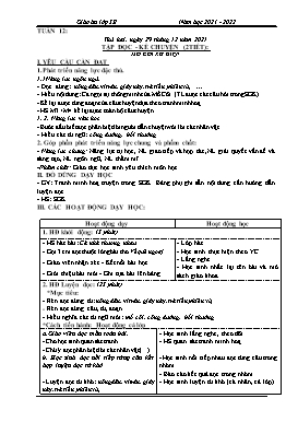 Kế hoạch bài dạy Lớp 3 - Tuần 12 - Năm học 2021-2022 - Đào Thị Hiền