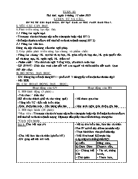 Kế hoạch bài dạy Lớp 3 - Tuần 13 - Năm học 2021-2022 - Đào Thị Hiền