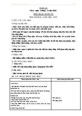 Kế hoạch bài dạy Lớp 3 - Tuần 13 - Năm học 2022-2023 - Hồ Thị Anh Đào