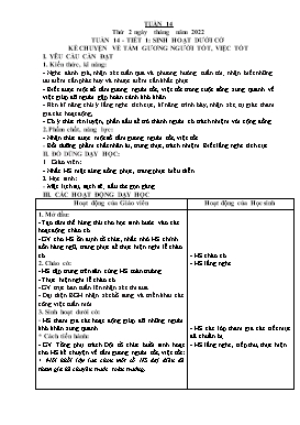Kế hoạch bài dạy Lớp 3 - Tuần 14 - Năm học 2022-2023 - Hồ Thị Anh Đào