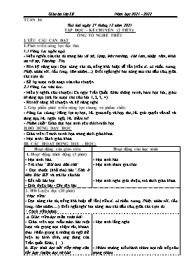 Kế hoạch bài dạy Lớp 3 - Tuần 16 - Năm học 2021-2022 - Đào Thị Hiền