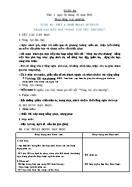 Kế hoạch bài dạy Lớp 3 - Tuần 16 - Năm học 2022-2023 - Hồ Thị Anh Đào