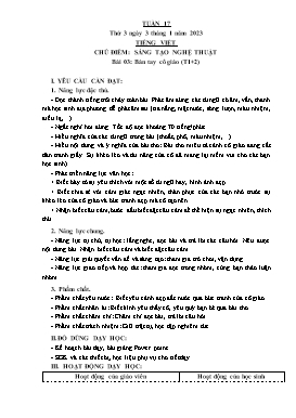 Kế hoạch bài dạy Lớp 3 - Tuần 17 - Năm học 2022-2023 - Hồ Thị Anh Đào