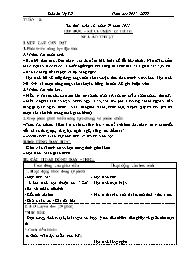 Kế hoạch bài dạy Lớp 3 - Tuần 18 - Năm học 2021-2022 - Đào Thị Hiền