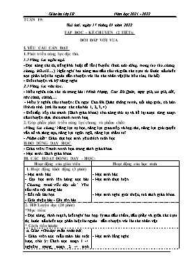 Kế hoạch bài dạy Lớp 3 - Tuần 19 - Năm học 2021-2022 - Đào Thị Hiền