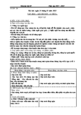 Kế hoạch bài dạy Lớp 3 - Tuần 20 - Năm học 2021-2022 - Đào Thị Hiền