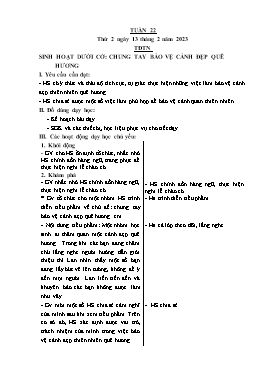 Kế hoạch bài dạy Lớp 3 - Tuần 22 - Năm học 2022-2023 - Hồ Thị Anh Đào
