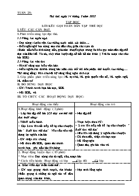 Kế hoạch bài dạy Lớp 3 - Tuần 25 - Năm học 2021-2022 - Đào Thị Hiền