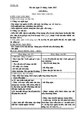 Kế hoạch bài dạy Lớp 3 - Tuần 26 - Năm học 2021-2022 - Đào Thị Hiền