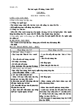 Kế hoạch bài dạy Lớp 3 - Tuần 27 - Năm học 2021-2022 - Đào Thị Hiền