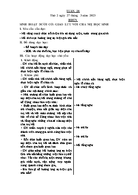 Kế hoạch bài dạy Lớp 3 - Tuần 28 - Năm học 2022-2023 - Hồ Thị Anh Đào