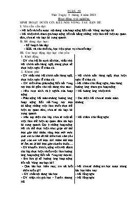 Kế hoạch bài dạy Lớp 3 - Tuần 29 - Năm học 2022-2023 - Hồ Thị Anh Đào