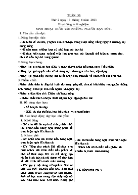 Kế hoạch bài dạy Lớp 3 - Tuần 30 - Năm học 2022-2023 - Hồ Thị Anh Đào