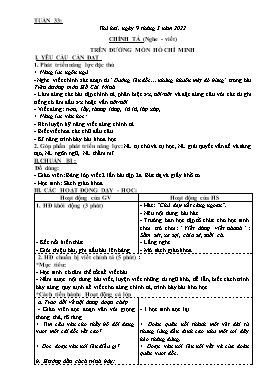 Kế hoạch bài dạy Lớp 3 - Tuần 33 - Năm học 2021-2022 - Đoàn Thị Kiều Hưng