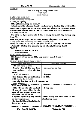 Kế hoạch bài dạy Lớp 3 - Tuần 4 - Năm học 2021-2022 - Đào Thị Hiền