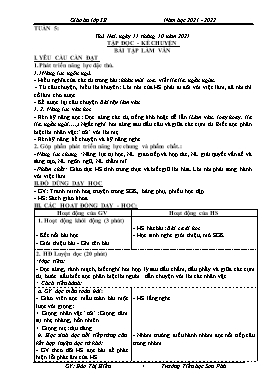Kế hoạch bài dạy Lớp 3 - Tuần 5 - Năm học 2021-2022 - Đào Thị Hiền