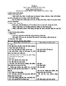 Kế hoạch bài dạy Lớp 3 - Tuần 5 - Năm học 2022-2023 - Hồ Thị Anh Đào