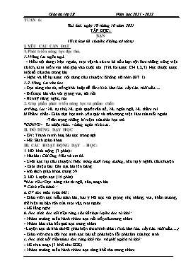 Kế hoạch bài dạy Lớp 3 - Tuần 6 - Năm học 2021-2022 - Đào Thị Hiền