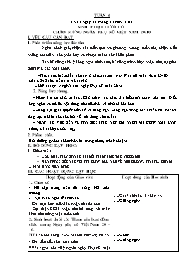 Kế hoạch bài dạy Lớp 3 - Tuần 6 - Năm học 2022-2023 - Hồ Thị Anh Đào