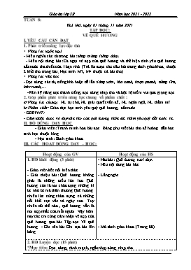 Kế hoạch bài dạy Lớp 3 - Tuần 8 - Năm học 2021-2022 - Đào Thị Hiền