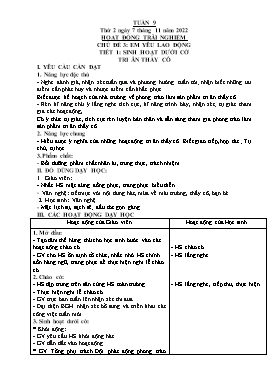 Kế hoạch bài dạy Lớp 3 - Tuần 9 - Năm học 2022-2023 - Hồ Thị Anh Đào