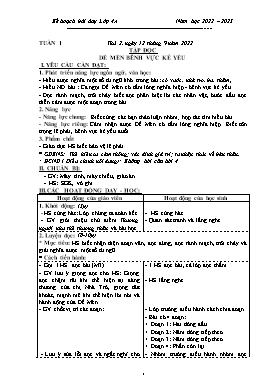 Kế hoạch bài dạy Lớp 4 - Tuần 1 - Năm học 2022-2023 - Đào Thị Hiền