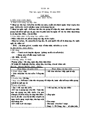Kế hoạch bài dạy Lớp 4 - Tuần 10 - Năm học 2021-2022 - Nguyễn Thị Thanh Hoàn