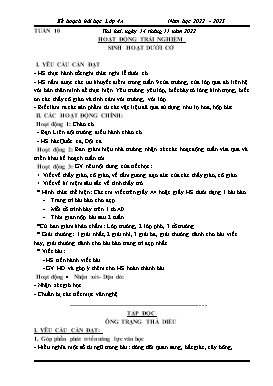 Kế hoạch bài dạy Lớp 4 - Tuần 10 - Năm học 2022-2023 - Đào Thị Hiền