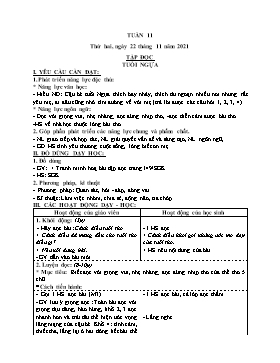 Kế hoạch bài dạy Lớp 4 - Tuần 11 - Năm học 2021-2022 - Nguyễn Thị Thanh Hoàn