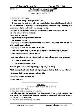 Kế hoạch bài dạy Lớp 4 - Tuần 11 - Năm học 2022-2023 - Đào Thị Hiền