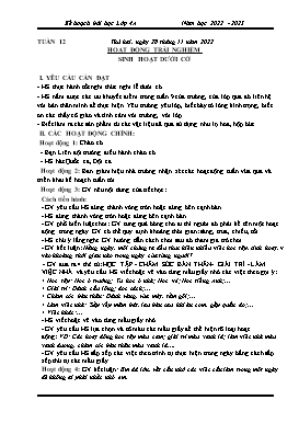 Kế hoạch bài dạy Lớp 4 - Tuần 12 - Năm học 2022-2023 - Đào Thị Hiền