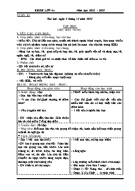 Kế hoạch bài dạy Lớp 4 - Tuần 13 - Năm học 2022-2023 - Đào Thị Hiền