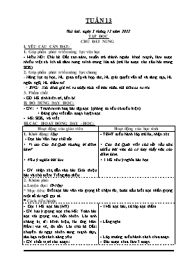 Kế hoạch bài dạy Lớp 4 - Tuần 13 - Năm học 2022-2023 - Nguyễn Đức Đồng