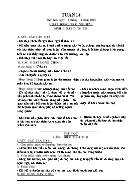 Kế hoạch bài dạy Lớp 4 - Tuần 14 - Năm học 2022-2023 - Nguyễn Đức Đồng