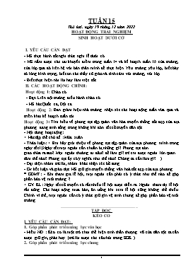 Kế hoạch bài dạy Lớp 4 - Tuần 15 - Năm học 2022-2023 - Nguyễn Đức Đồng