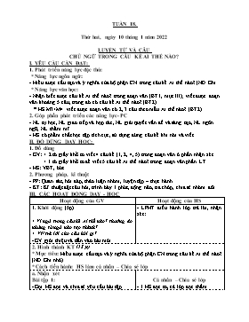 Kế hoạch bài dạy Lớp 4 - Tuần 18 - Năm học 2021-2022 - Nguyễn Thị Thanh Hoàn