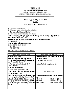 Kế hoạch bài dạy Lớp 4 - Tuần 18 - Năm học 2022-2023 - Nguyễn Đức Đồng