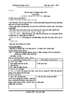 Kế hoạch bài dạy Lớp 4 - Tuần 2 - Năm học 2022-2023 - Đào Thị Hiền