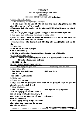 Kế hoạch bài dạy Lớp 4 - Tuần 2 - Năm học 2022-2023 - Nguyễn Đức Đồng