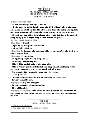 Kế hoạch bài dạy Lớp 4 - Tuần 21 - Năm học 2022-2023 - Nguyễn Đức Đồng