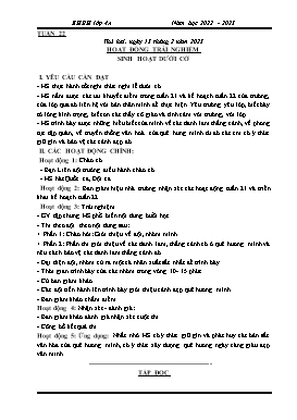 Kế hoạch bài dạy Lớp 4 - Tuần 22 - Năm học 2022-2023 - Đào Thị Hiền