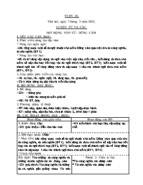 Kế hoạch bài dạy Lớp 4 - Tuần 24 - Năm học 2021-2022 - Nguyễn Thị Thanh Hoàn